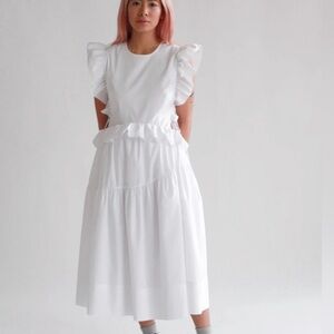 Elegant White Ruffle Dress